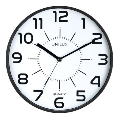 UNILUX POP CLOCK QUARTZ SYSTEM, BLACK