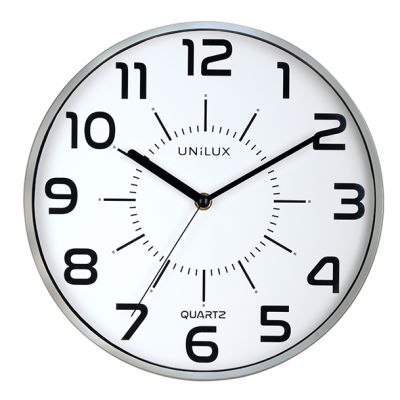 UNILUX POP CLOCK QUARTZ SYSTEM, SILVER