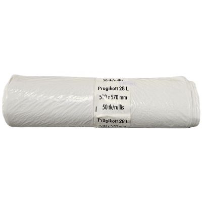 Prügikott 28l valge (57x51) 30my , 50tk/rullis