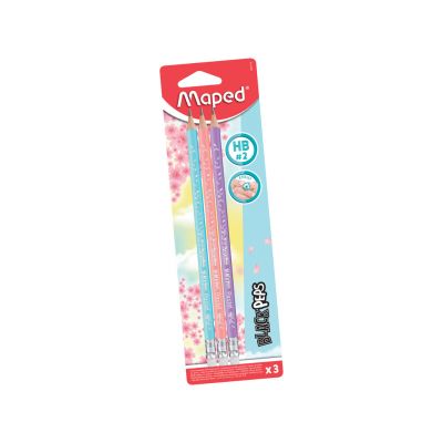 Pencil BlackPeps Pastel, eraser tip, HB, 3pcs