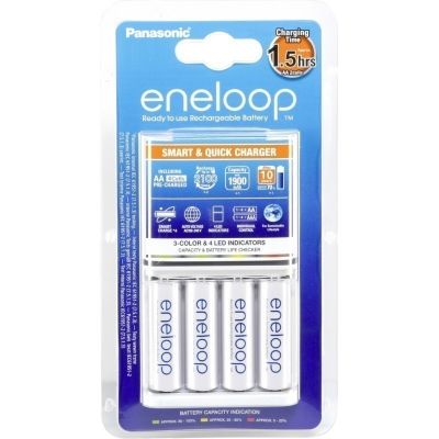 Battery charger Panasonic eneloop BQ-CC55 + 4x1900mAh eneloop AA battery, AA / AAA 4 separate charging channels, time 1.5-3h