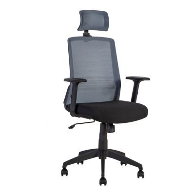 Office chair BRAVO, 21143 / max 120kg / black fabric + gray mesh fabric
