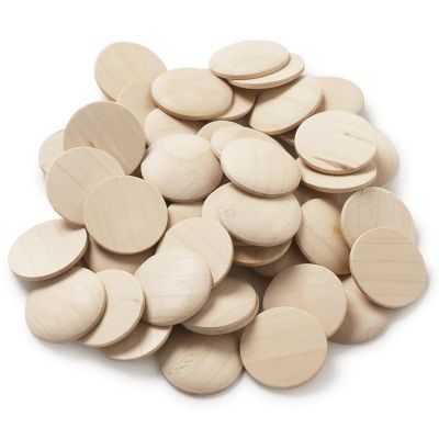 Wooden buttons, D 30 mm, 100 pcs