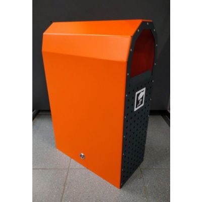 Trash can Z 30 L, painted, stainless sides, wall or post mounted, lockable