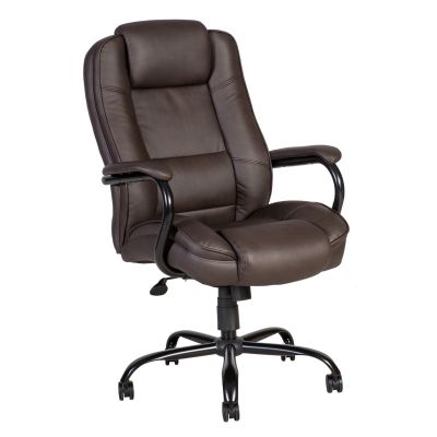 Executive chair ELEGANT XXL, 29198 / max 150kg / brown imitation leather + black steel
