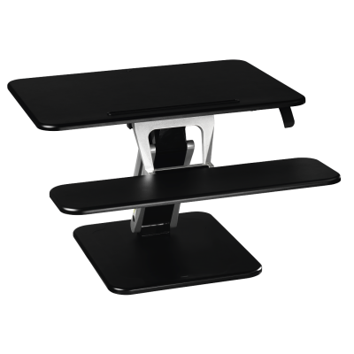 Ergonomic workplace Hama Sit-Stand Desk S, black-silver, height reg 18-43cm, 68x52x18cm, max 15kg
