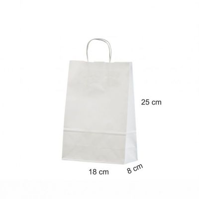 Gift bag with cord handles 18x8x25 white