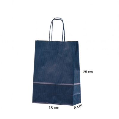 Gift bag with cord handles 18x8x25 dark blue