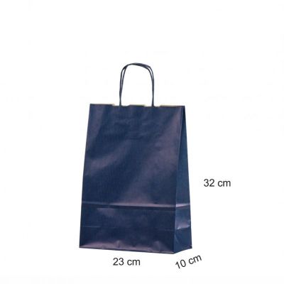 Gift bag with cord handles 23x10x32 dark blue