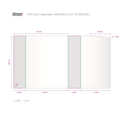 Book cover H253xL468mm,(inner size 251x466mm),adjustable side