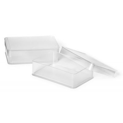 Chalk box with cover, 120 x 80 x 35 mm, transparent impact-resistant plastic