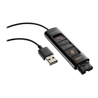 Adapter Plantronics PLX DA80 USB audio processor High Performance adapter for 4-pin QD analog headsets - kõne vastuvõtt, helitugevus, mute