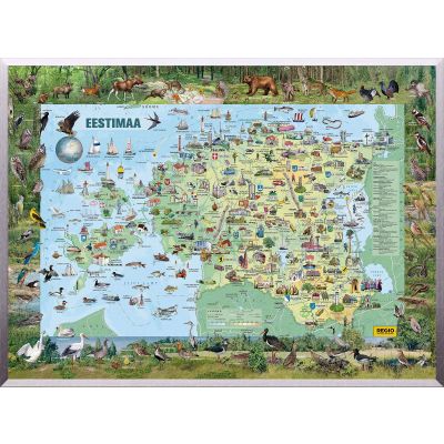 Wall card laminated - Estonia picture card large 1380x980mm
