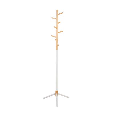 Clothes hanger / floor hanger FOREST 13966, 44x40xK-167.5cm / wood white / natural