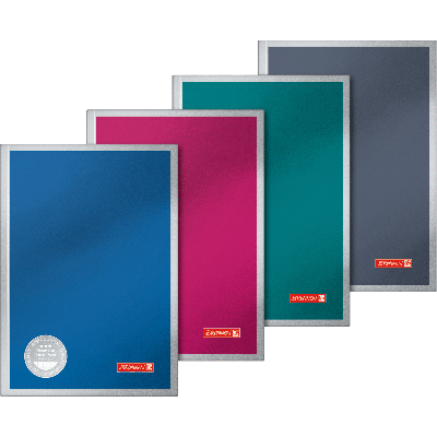 Notebook A5 96sh. squared, 90gsm, thread bound, 4 metallic colours, Premium Metallic