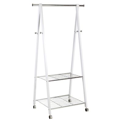 Clothes bar FOREST 13962 on wheels, 85x52xH152cm / white + chrome