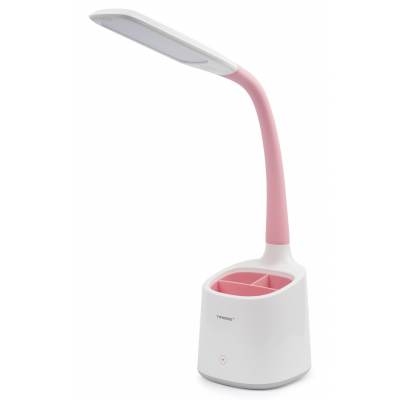 Luminaire TIROSS TS-1809 white / pink, with stationery holder, 60 SMD LED touch screen, 6W 100-240V, 360L