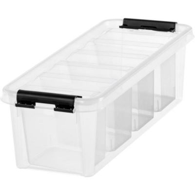 Plastkast kaanega  SmartStore Classic 4 koos 4-kohalise sisujaotusega, 38 x 14 x 11 cm