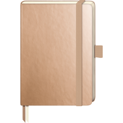 Notebook A6 dotted,gold-coloured,elastic closure strap