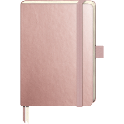 Notebook A6 dotted,rose gold, elastic closure strap
