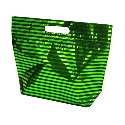Foil gift bag, grip bag with handle and bottom 32x19.5+5.5x10