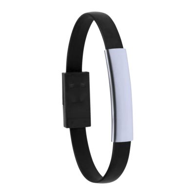 Beth bracelet USB/MicroUSB rubber cables black