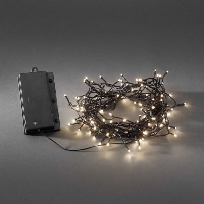 Light chain 240 wwLED with light, L-2440cm, black cable, timer 6 or 9h, dim sensor, add batteries 4xD / outdoor, indoor