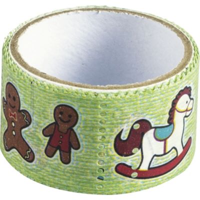 Deco tapes Merry Xmas 2,4m, each section 34mmx25,5mm green