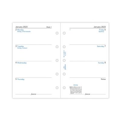 Kalendrisisu Filofax Mini Nädal 2-l lehel, ingliskeelne