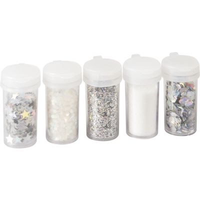 Glitter Mix silver 5tubes to 4g each