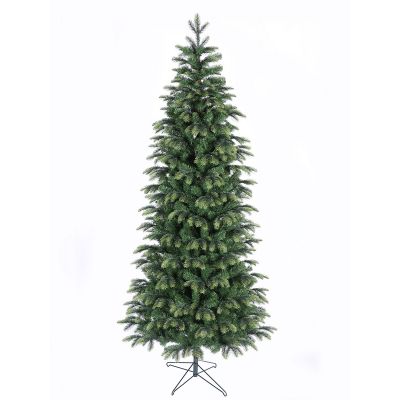 Artificial spruce narrow H-210cm, 1520 tops, PE / PVC, width 91cm at the bottom, metal leg
