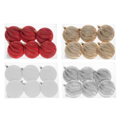 Christmas jewelry-flat 8cm 6pcs in a box one color, 4 colors to choose from: white, red, gold, silver / 1 pack