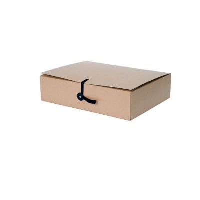 Archive box / archive covers A4 ribbon + button fastening, width 6cm, cardboard 650gsm, brown, SMLT