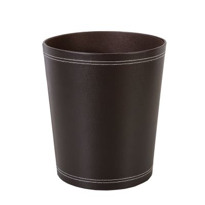 Paper basket WALTER 79961, D25xH28cm / PU imitation leather, dark brown