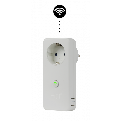 WiFi seinapesa kütteseadmetele Mill Socket with MillHeat App, white (valge), max 2300W