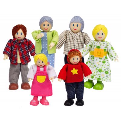 Doll house dolls, 6 family members, 3+