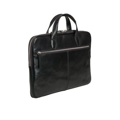 Laptop bag 14",sangadega,Pierre by Elba Slim , 28x39x2,5cm,0,6kg,black leather