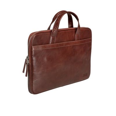 Laptop bag 14",sangadega,Pierre by Elba Slim , 28x39x2,5cm,0,6kg,brown leather