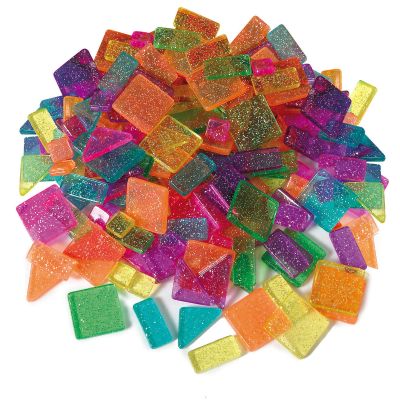Mosaic pieces glitter acrylic, different shapes and sizes, 226 g