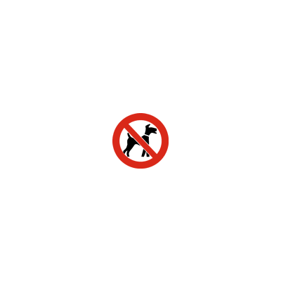 Safety - sign No entry with dog, glass sticker (adhesive from the inside, visible from the outside), 10cm / 11cm