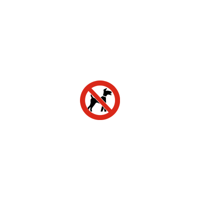 Safety sign No dog entry, sticker, 10cm / 11cm