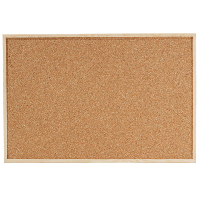 Cork board - natural cork, - H 90 x W 120 cm, wooden frame