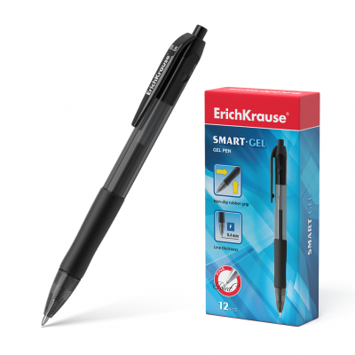 Retractable gel ink pen ErichKrause®  Smart-Gel, ink color: black (box 12 pcs.)
