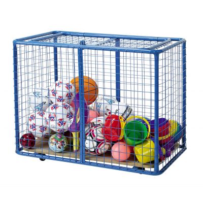 Sports basket on wheels, metal, 100 x 60 x 90 cm, 24 kg, lockable, lock not included