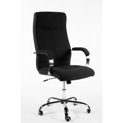 Executive chair SHELTON 5198, black fabric / load capacity up to 130kg / base metal, chrome