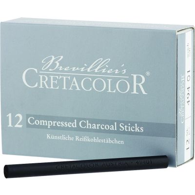 Charcoal chalks, soft, D7 - 9 mm, length 135 mm