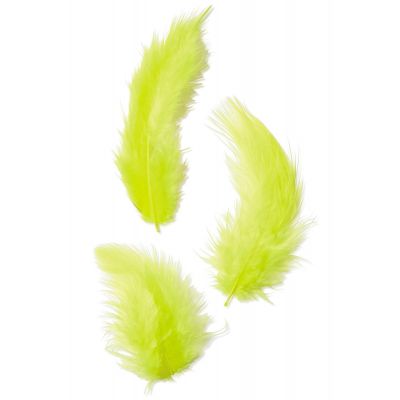 Handmade feathers, length 8 -10 cm, 20g, about 100 pcs, yellow