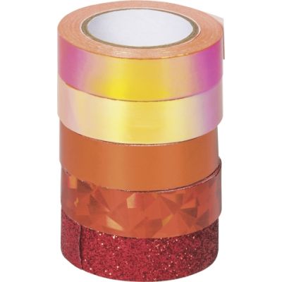 Deco tapes Effect Mix Basic orange, 4 rolls 5 m x 12 mm, 1 glitter roll 2 m x 12 mm