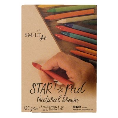 Drawing block A4 125gsm, 20 sheets, recycled natural brown, Start SMLT
