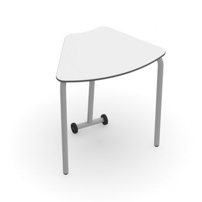 Laud Hexa, lauaplaat valge, üles klapitav, 727 x 500 mm, jalad metall, 2 ratast, kõrgus 5